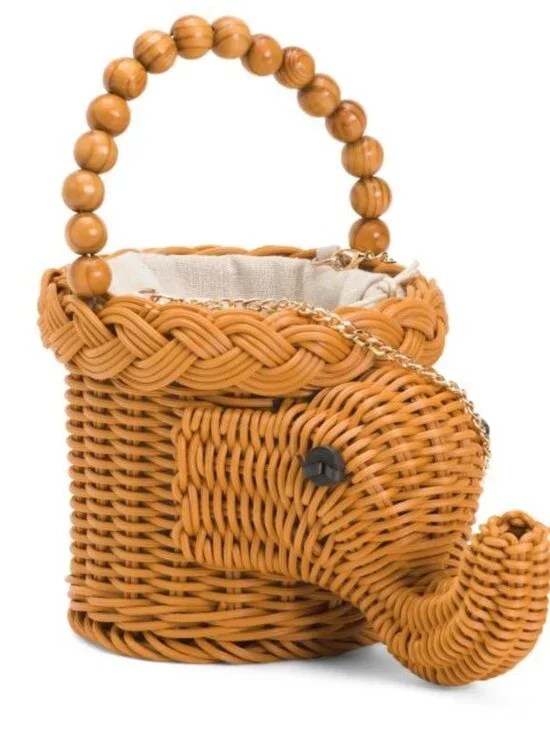 NWT Tommy Bahama Elephant Wicker Rattan Crossbody Handbag Purse - Picture 1 of 7